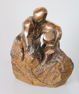Bronzen beeld moeder en kind van Eric Zilverberg